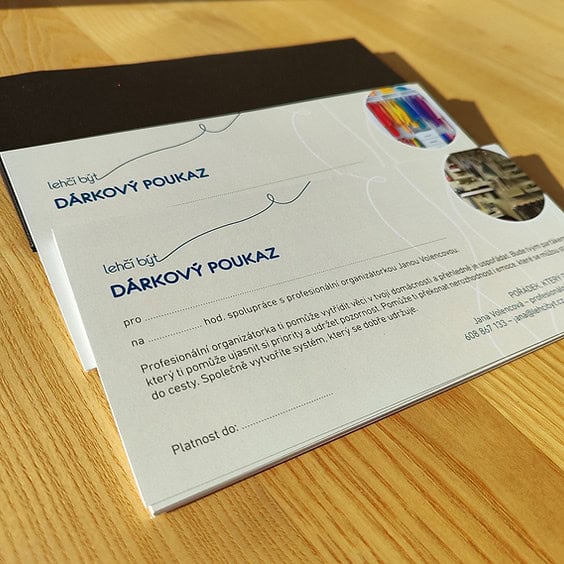 Dárkové poukazy na organizaci domácnosti